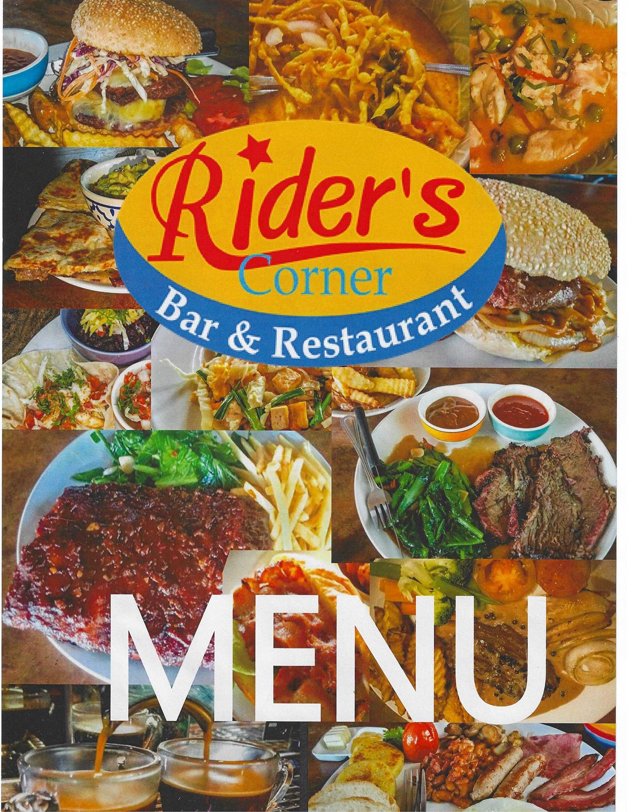 Rider's Corner Bar & Restaurant menu cover — Old City Smokehouse, Chiang Mai